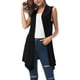 thumbnail image 1 of ICHUANYI Clearance Women's Sleeveless Draped Open Front Cardigan Vest Asymmetric Hem Blouse Tops(Black, S) ICHUANYI WER2023081008489, 1 of 3