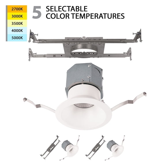 WAC Lighting Pop-in 4" Round New Construction Recessed Kit in White (Set of 2)