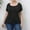 Black, variant on Herrnalise Women's Classic-Fit 100% Cotton Short-Sleeve T-Shirt Women's Tops Large Solid Color Short Sleeve Round Neck Shirt Tops