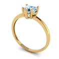 thumbnail image 2 of 1.25 ctw Solitaire Anniversary Ring for Women | Heart Cut Natural Sky Blue Topaz | Hyperallergenic Solid 14K Yellow Gold, 2 of 5