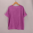 thumbnail image 3 of WHEANG Womens Summer Tops Trendy Short Sleeve Solid Color Blouses for Women Dressy Casual Loose Comfort Cotton Linen Tops for Women Hot Summer&nbsp;Sale Womens Tops Purple S Summer Sales Under $5, 3 of 7