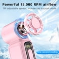 thumbnail image 4 of W & O Handheld Turbo Fan, Portable Rechargeable Mini Fan with High-Speed Airflow, USB-C Personal Cooling Fan for Travel, Outdoor Activities, Camping and Summer Use-Pink, 4 of 10