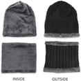 thumbnail image 6 of MORTTIC Unisex Warm Thick Knit Hat, Scarf & Glove Set, Black, 3 Pack, 6 of 9