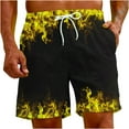 thumbnail image 5 of AXXD Mens Shorts Cargo Summer Flame Printing Special Print Beach Casual Trouser Shorts New Arrival, 5 of 10
