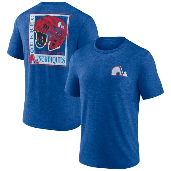 Men's  Blue Quebec Nordiques Earnest Will Tri-Blend T-Shirt
