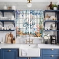 thumbnail image 2 of Octopus Coastal Kitchen Curtains Window Panels, Summer Nautical Starfish Coral Grey Wooden Insulated Window Treatment Curtain, Grommet Curtains for Bedroom/Living Room/Bathroom, 2 Piece 42"Wx63"L, 2 of 8