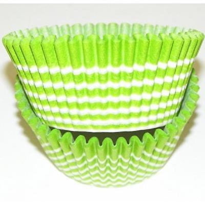 Lime with White Stripes Cupcake Baking Liners - 50 Count - National Cake