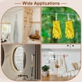 thumbnail image 6 of Uxcell 5 Pcs Hanging Tea Towel Clips, 0.9" Width Braided Cotton Loop Towel Clip with Gold Metal Clamp for Kitchen Bathroom RVs Camping Hanging Organize Tool, Multicolor, 6 of 6