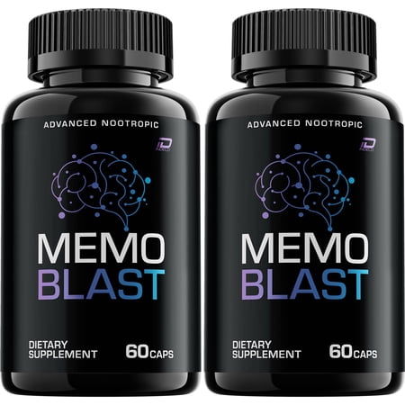 Memo Blast Supplement Capsules – MemoBlast Natural Blend Memory Focus, 2 Pack, 120 Capsules