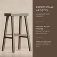 thumbnail image 4 of Maven Lane Kitchen Bar Stool, Farmhouse Wood Barstool, Kitchen Island Chairs, Pub Bar Height Stools, Stools For Kitchen, Wide Seat Backless Bar Stools, Vincent 31 Inch (Antiqued Grey), Set of 3, 4 of 6