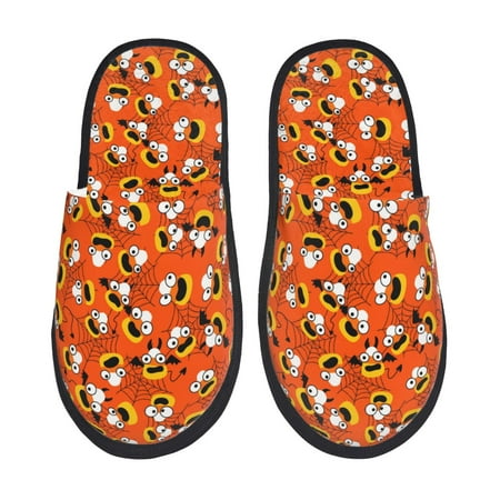 Balery Funny corn spider web Slient Indoor Furry Fleece Comfort House Shoes Soft Non-Slip Home Shoes Cotton slippers House Slippers-- Medium