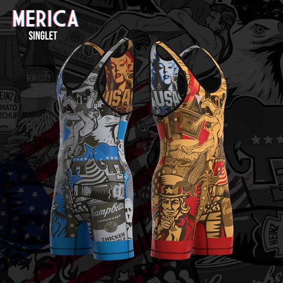 Merica - Red/Gold and Blue/Silver Reversible Singlet