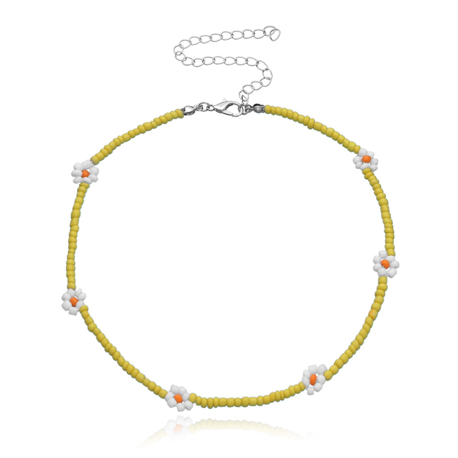 Kenjudess Bohemian Flower Choker Necklace - Long Wrap Tassel Collar, Artificial Tulle Rose