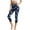 Shark Stars Print Dark Blue, variant on SCRAWLGOD Shark Print Blue Black Women's Capri Yoga Pants with Pockets High Waisted Yoga Legging for Workout Tummy Control Breathable Casual Cropped Tights, XS