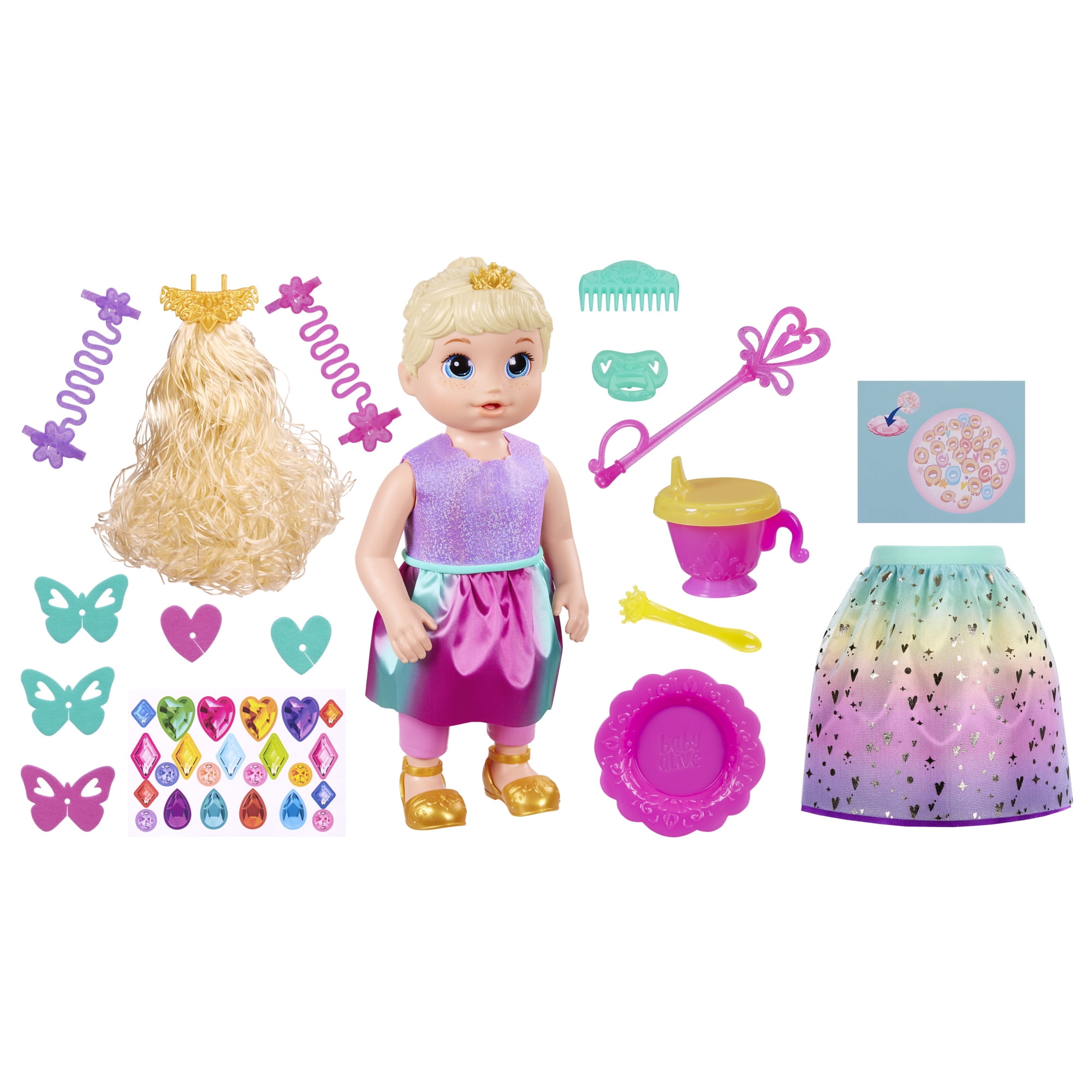 Baby Alive Princess Ellie Grows Up! Doll Bonus Pack, Blonde Hair