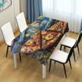 thumbnail image 4 of Yayeee Tablecloths 60" x 60" Rectangle Wrinkle Resistant Party Table Cover, Starry Pizza, 4 of 8