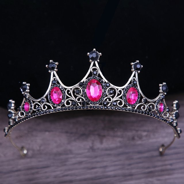 KMVEXO-corona y Tiara de cristal gótico para mujer, accesorios para el cabello de novia de boda, corona de diamantes de imitación, Diadema, barroco, Vintage, negro
