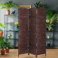 thumbnail image 6 of HOMCOM 6' Tall Wicker Weave 3 Panel Room Divider Privacy Screen - Brown, 6 of 9