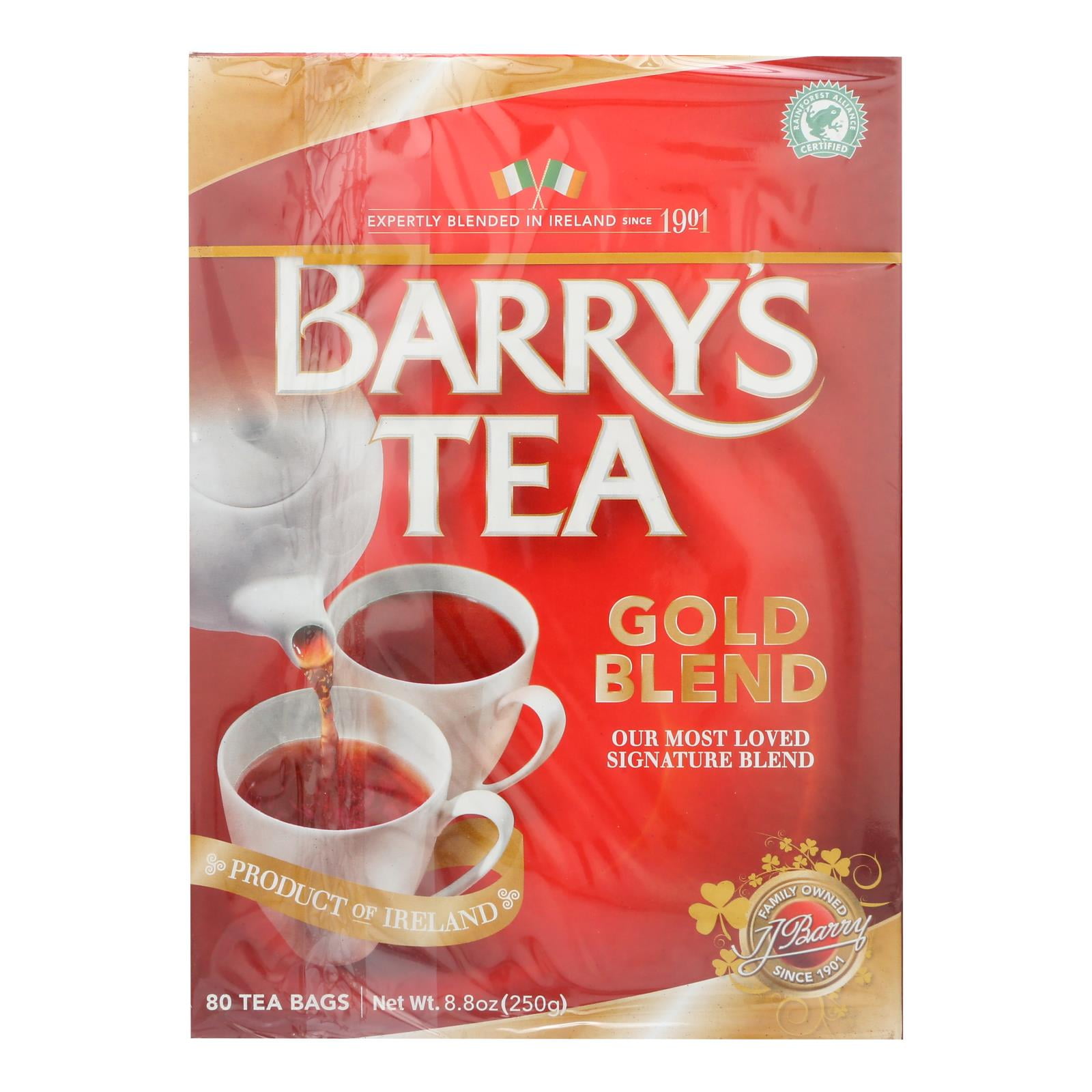 Barry’s Tea Rainforest Alliance Gold Blend Tea Bags, 480 (6 Boxes of 40
