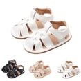 thumbnail image 4 of Otqutp Toddler Leather Soft Open Toe Sandals Adjusted Strap Flat Wide Shoes Summer Barefoot Beach Pool Baby Girls Sandals, 4 of 8