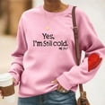 thumbnail image 2 of Byworldtasic Womens Long Sleeve TopsSweatshirt For Women Crewneck Winter Freezing Sweatshirts Funny Pullover Tops Blouse, 2 of 5