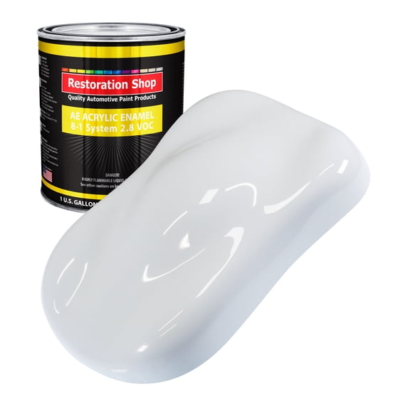 Restoration Shop Winter White Acrylic Enamel Auto Paint - Gallon Paint Color Only - Single Stage High Gloss