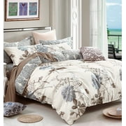 Swanson Beddings Daisy Silhouette Floral Print 2-Piece 100% Cotton Bedding Set: Duvet Cover and One Pillow Sham (Twin) (Comforter is NOT included)