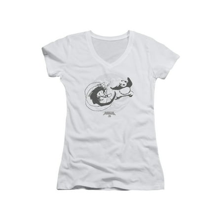 Junior Faces - Kung Fu Panda Film Face Off Brushed Kung Fu Panda 3 Juniors V-Neck T-Shirt Tee