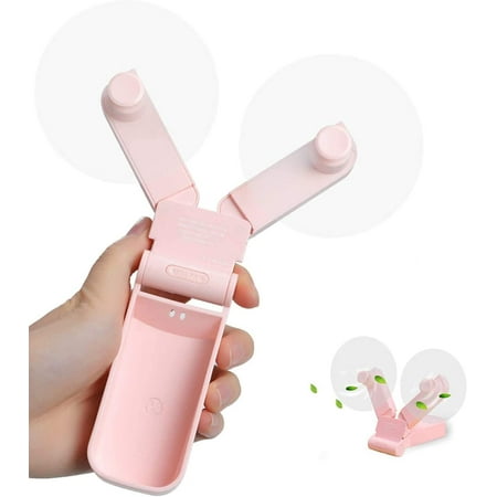 

Fan Dual Head Mini Fan Powerful Portable Hand Fan Speed Adjustable Micro USB Rechargeable Fan