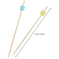 thumbnail image 4 of 100 Pieces 4.7" Fancy Toothpicks for Appetizers Beads Charcuterie Cocktail Picks Bamboo Decorative Toothpicks Handmade Sticks Long Appetizer Cocktail Sticks for Home Party, Dessert, Fruit, 4 of 5