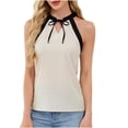 thumbnail image 2 of Womens Tops Fashion Solid Color Halter T Shirts Casual Loose Fit Sleeveless Standard Straps Summer Tops, 2 of 7