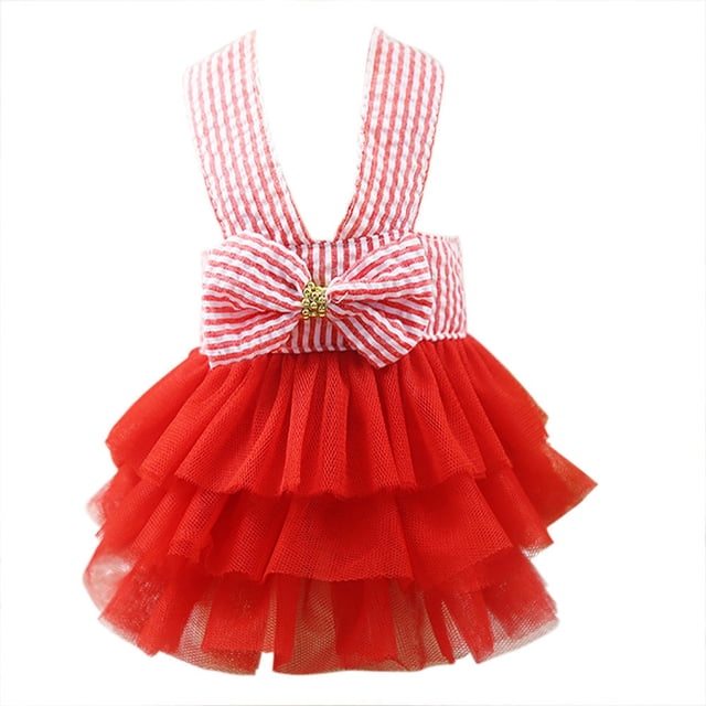 SXcggal Jupe Bulle Rayée Robe en Dentelle Robe de Chien Robes de Princesse pour Chien Accessoires Pratiques et Mignons pour Animaux de Compagnie
