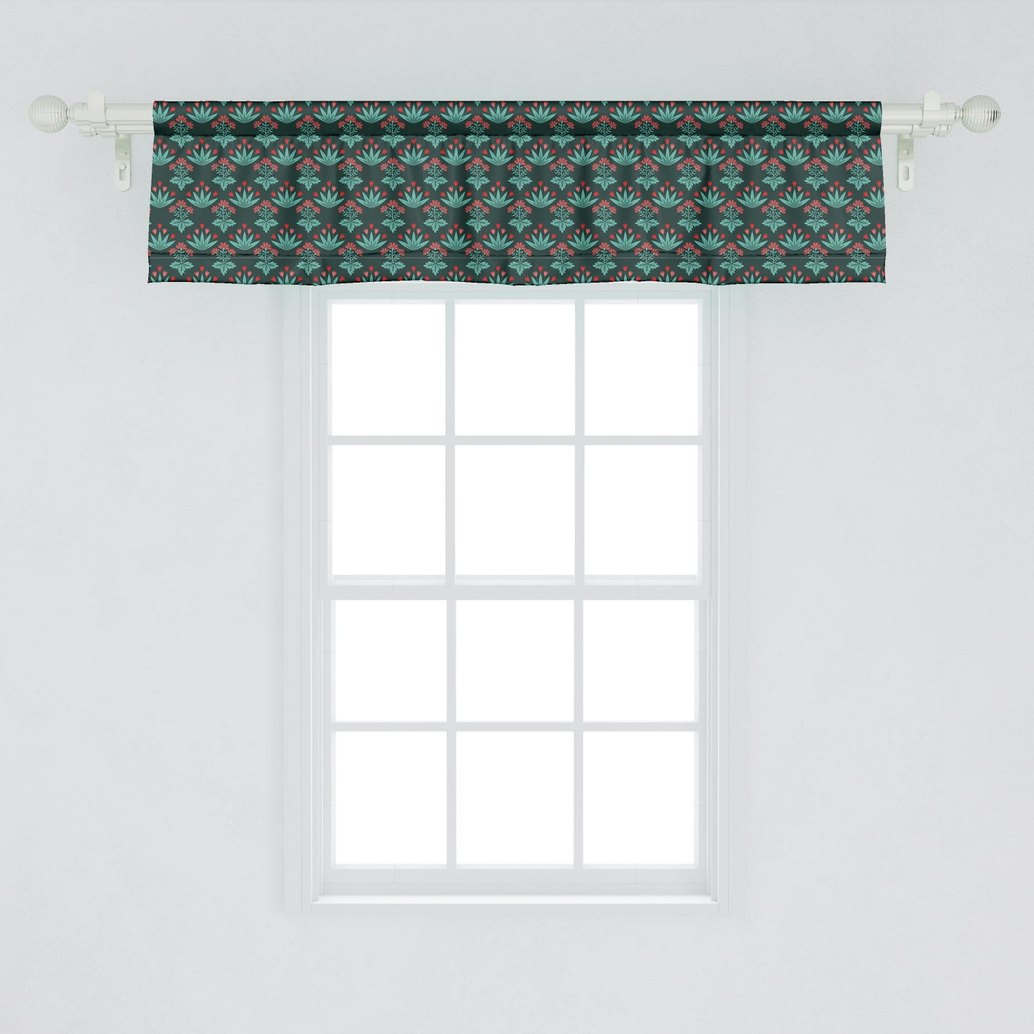 Ambesonne Dark Teal Window Valance Ambesonne Dark Teal Window Valance