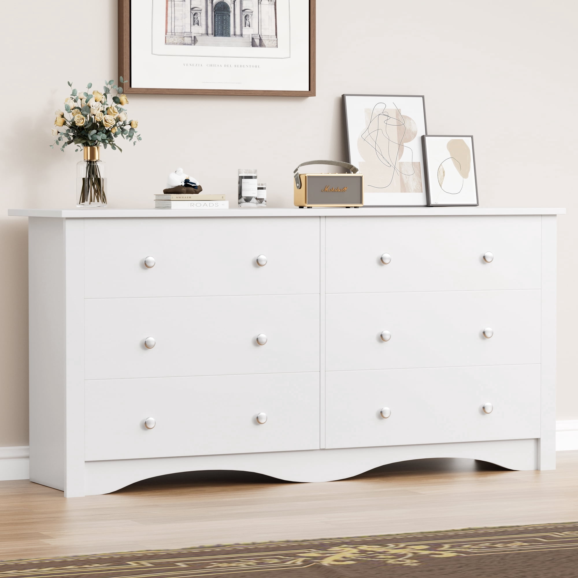 walmart modern farmhouse dresser WAMPAT 2 in 1 Dresser with 9 Drawers for Bedroom, Wooden Dressers with Wide Chest of Drawers,Modern Farmhouse Dresser TV Stand with Metal Handles for