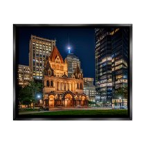 Stupell Urban Cityscape Architecture Buildings Landscape Photography Black Floater Framed Art Print Wall Art