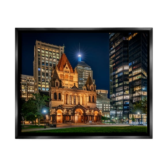 Stupell Urban Cityscape Architecture Buildings Landscape Photography Black Floater Framed Art Print Wall Art