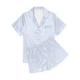 thumbnail image 5 of Weiqiqre Women's Sleepwear Short Sleeve Lounge Set Summer Sleepwear Notch Collar Button-Down Pjs, 5 of 8