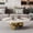 White, variant on 39.37" Modern Round Coffee Table for Living Room, Sintered Stone Coffee Table with Golden Balls Metal Base, Circle Living Room Table Center Table for Home Office