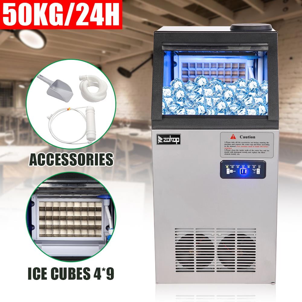 UBesGoo Commercial Ice Maker, 110LBS/24H Automatic Freestanding Ice Machine