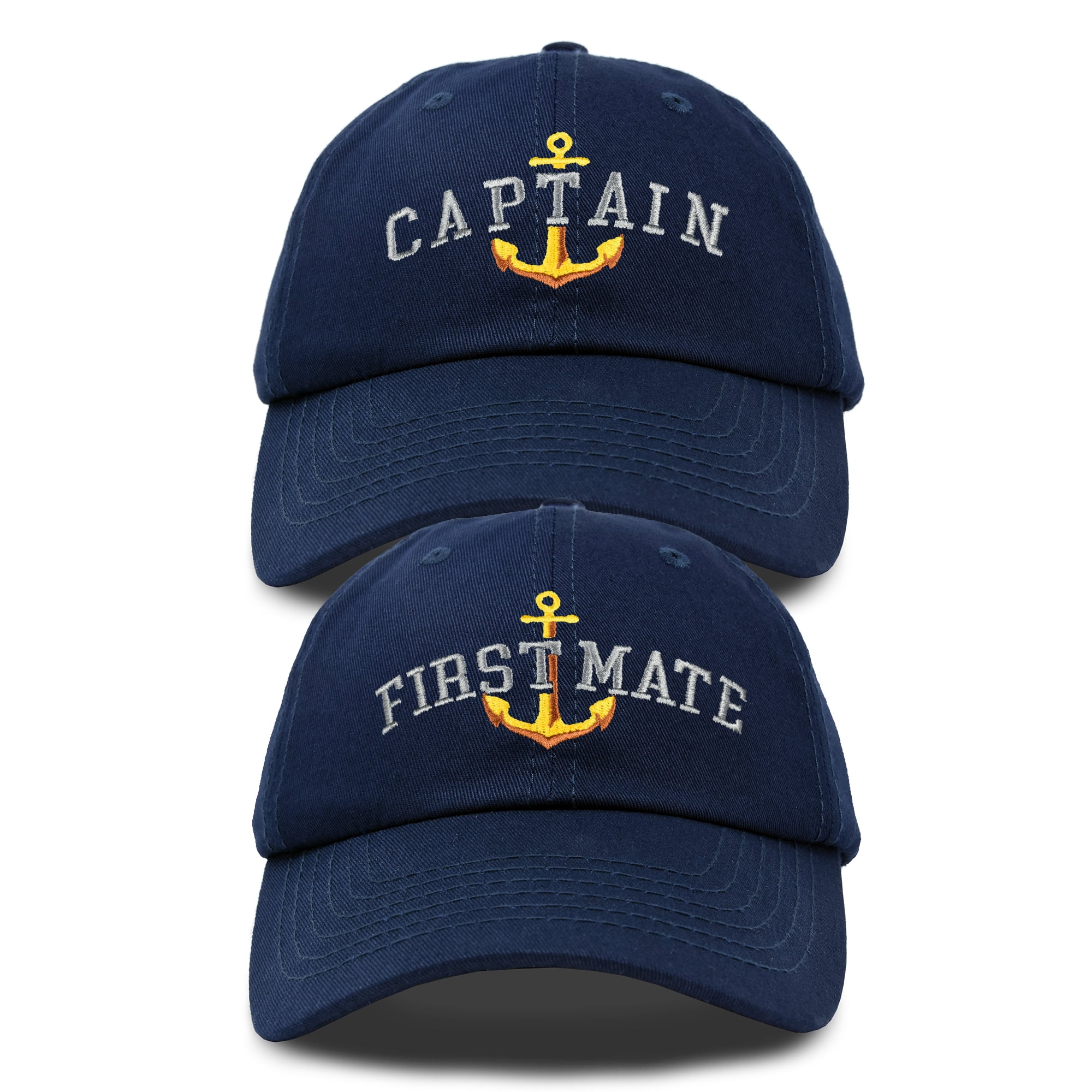 DALIX Matching Captain And First Mate Hat Set Embroidered Ball Cap in Navy  Blue