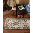 thumbnail image 4 of TOWN & COUNTRY LUXE Livie Forever Vintage Everwash® Washable Multi-Use Decorative Rug with Non-Slip Backing, Ivory/Black, 24"x72", 4 of 11