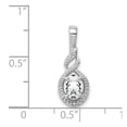 thumbnail image 2 of Sterling Silver White Topaz and Diamond Pendant - .005 dwt .53 cwt - Measures 13x7mm Wide, 2 of 2