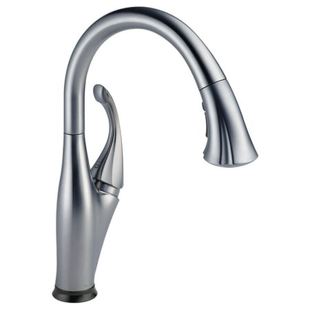 Delta Addison Single Handle Pull-Down Kitchen Faucet with Touch2O and ShieldSpray Technologies, Arctic