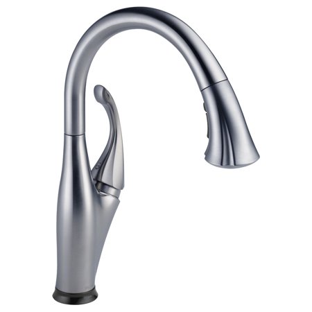 Delta Addison Single Handle Pull-Down Kitchen Faucet with Touch2O and ShieldSpray Technologies, Arctic (Best Touch Kitchen Faucet)