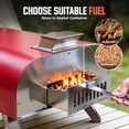 thumbnail image 5 of BIG HORN OUTDOORS 16 Inch Pellet Pizza Oven Outdoor, Wood Pellet Pizza Stove with Pizza Stone for Backyard, Camping, Red, 5 of 7