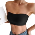 thumbnail image 2 of Agkizg Push Up Bras for Women Strapless Solid Color Seamless Padded Side Support Bras Dating Night Vacation, 2 of 7