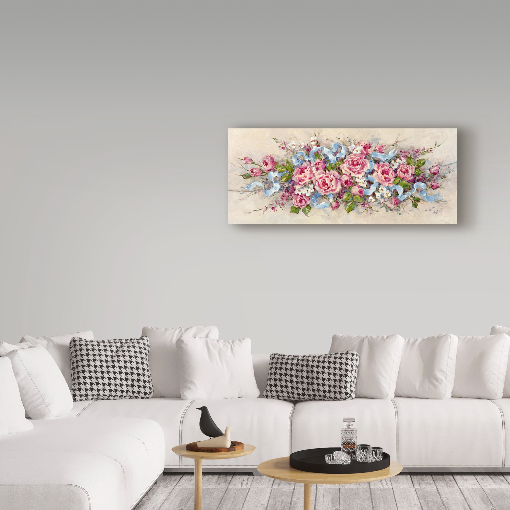 Trademark Fine Art 'Ribbons And Roses' Canvas Art by Barbara Mock