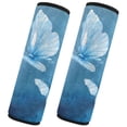 thumbnail image 2 of 2-Pack Seat Belt Covers with Flannel Seatbelt Shoulder Strap Case Adjustable Straps Soft Padding for Car Abstract Blue and White Butterfly Small, 2 of 8