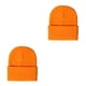 thumbnail image 1 of Qarigey Beanie Hat Gorros de punto Unisex Skullcap Color caramelo Casual Accesorios para el cabello para deportes al aire libre Naranja Naranja fluorescente 2Conjunto, 1 of 6
