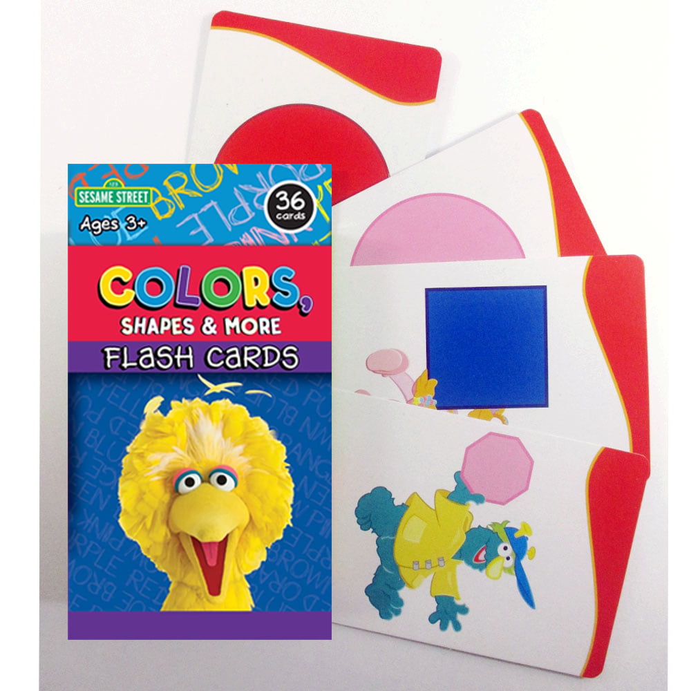 SESAME STREET COLORS & SHAPES Flash cards Educational Kids Game Free Post 